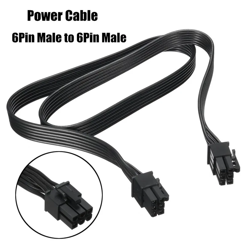 60cm Graphics Card Power Cable 18AWG PCI E6 Pin Male to 6Pin Male Video