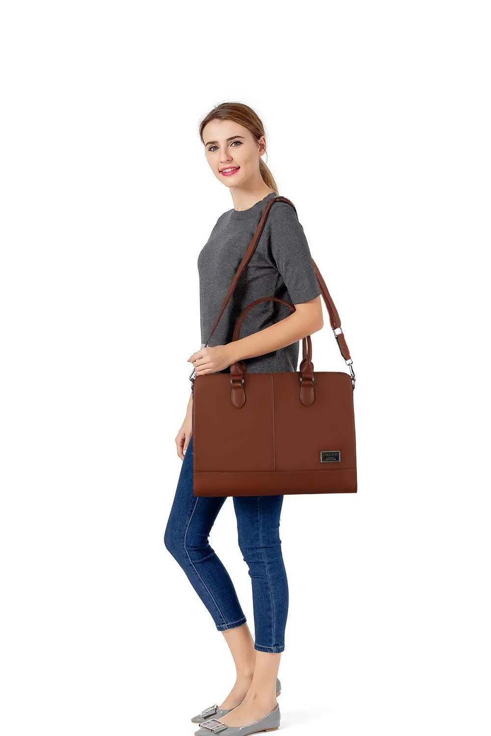 MOSISO сумка для ноутбука из искусственной кожи портфель для женщин 14 15 15,6 дюймов для Macbook hp Dell acer lenovo сумка для ноутбука сумка через плечо
