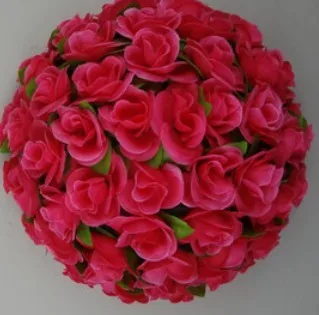 4 шт./лот 38 см искусственного шелка Роуз Висячие цветочные шары для Свадебные украшения - Цвет: dark pink