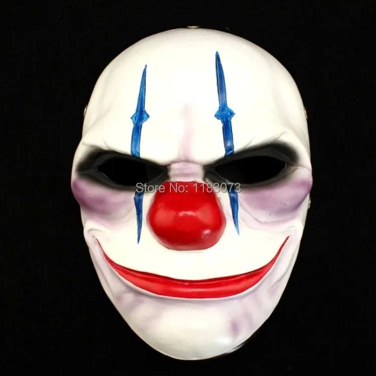  Scary Payday 2 Heist Joker Chains Resin Masks Halloween Cosplay Masquerade Prop Party Horror Bank R