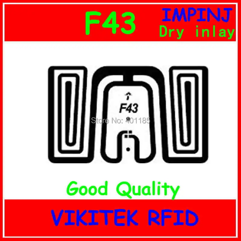 Impinj F43 UHF RFID сухая инкрустация 860-960MHZ Monza4 915M EPC C1G2 ISO18000-6C может использоваться для RFID меток и этикеток