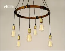 

6 Light Loft Retro Industrial Iron Vintage Ceiling light Pendant Lamp Fixture Edison Bulb
