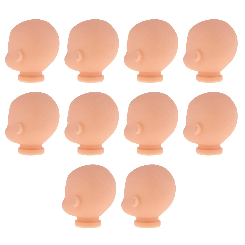 Reborn Kits Mini Baby Heads Mold Bald Head Sculpt For 5inch Mini Bathing Doll Custom Making Accessory 10 Pieces