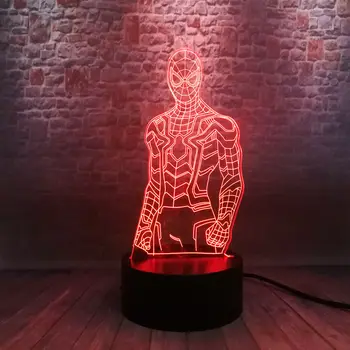 

Avengers EndGame Spiderman Figma Model 3D Nightlight LED 7 Colors Changing Light Marvel Spider-man Figure Toys
