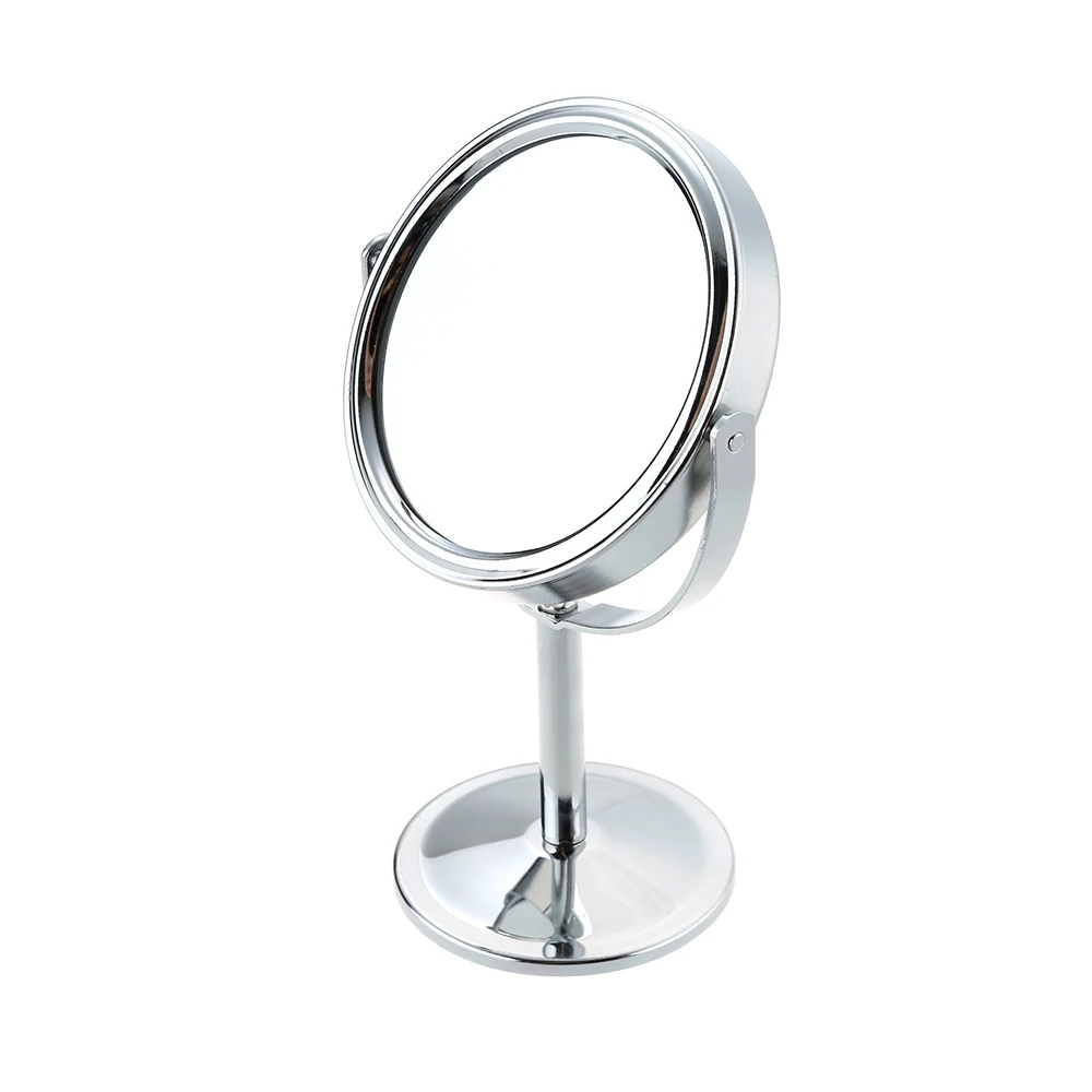 3 inch Silver Magnification Round Shape Make Up Mirror Double Dual Side