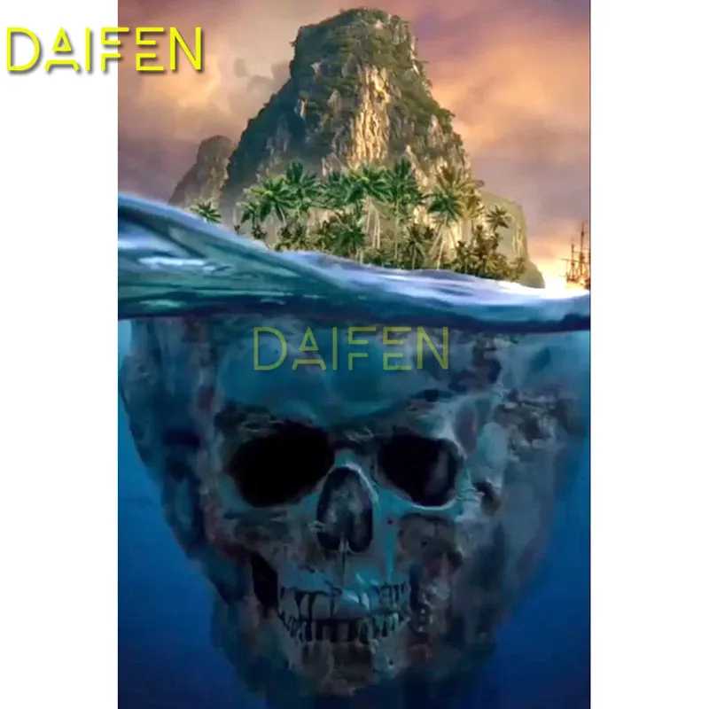 

Full Square Diamond mosaic island Full Round Diamond embroidery sea bottom 5D DIY Diamond painting Cross stitch Human skeleton