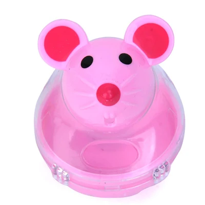 Plastic Pink Mouse Leakage Food Cats Toys Tumbler Chew Pet Toy-in Cat