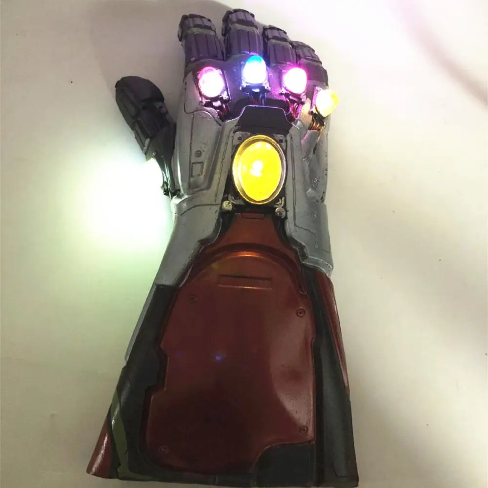

Glowing LED Iron Man Infinity Gauntlet Avengers 4 Endgame LED Tony Stark Iron Man Gauntlet Cosplay Superhero Weapon Props