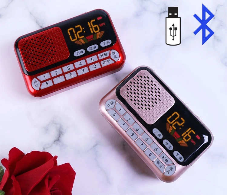 

Rechargeable Bluetooth Wireless Speaker FM Radio Receiver Portable Mini Radio Support USB Flash Disk Music Player MP3 Player