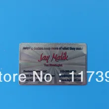 0,35 мм высечки роскошный Металл визитки, двухсторонняя, Именная Карта 100 шт/партия