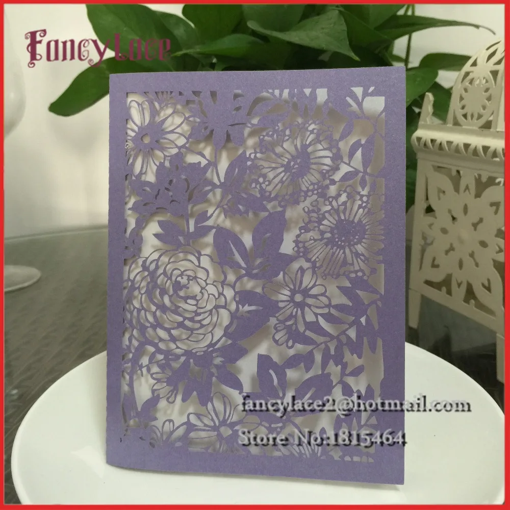 us 36 54 15 off 50pcs laser hollow out flowers customizable wedding invitation birthday invitation cards greeting cards free shipping in cards design your own birthday invitation cards free
