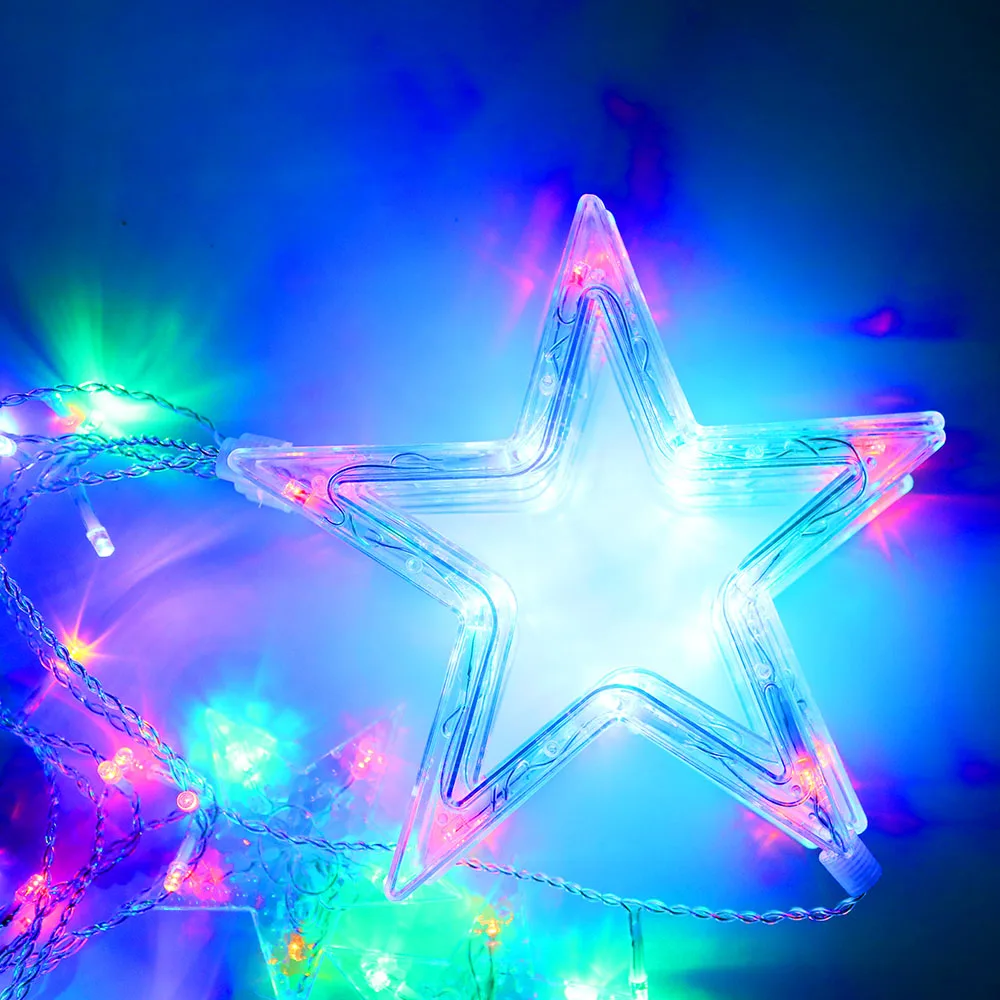 Звезды льда светодиодные строки гирлянда 138 светодиодов гирляндой Рождество гардины вечерние свадебные номер в отеле Декор Dearm жизни JL