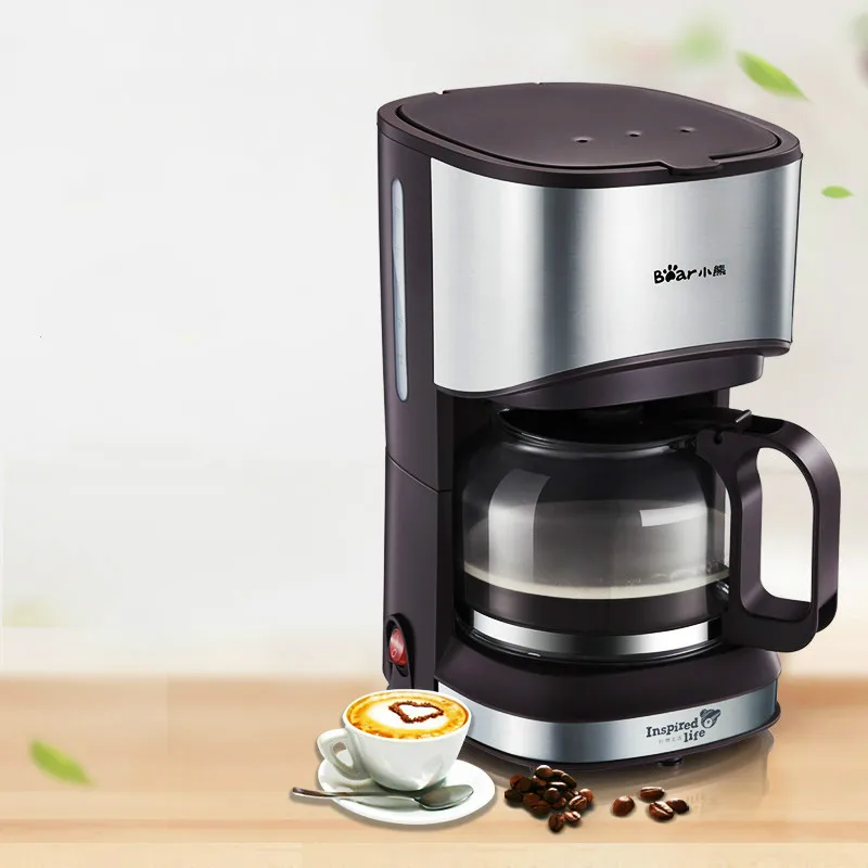 Bear American Drip Coffee Machine 700ml Glass Kettle Keep Warm Mini