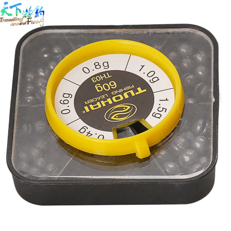 1 Box 4 Sizes Round Ball Sinkers Lead Weights Fishing Tackle Bream Outdoor Tools