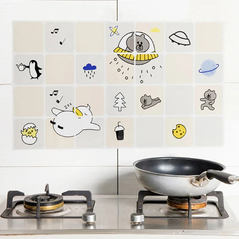 Aluminum Foil Stickers for Kitchen PVC Self Adhesive Wall Stickers Living Room DIY Decor Wallpaper Waterproof Wall Decor