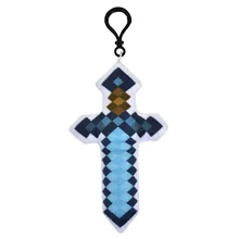 18cm For Minecraft Blue Diamond Sword Soft Plush Toy Sword Model Minecraft Sword Short Plush Keychains Bag Pendant Child Gift