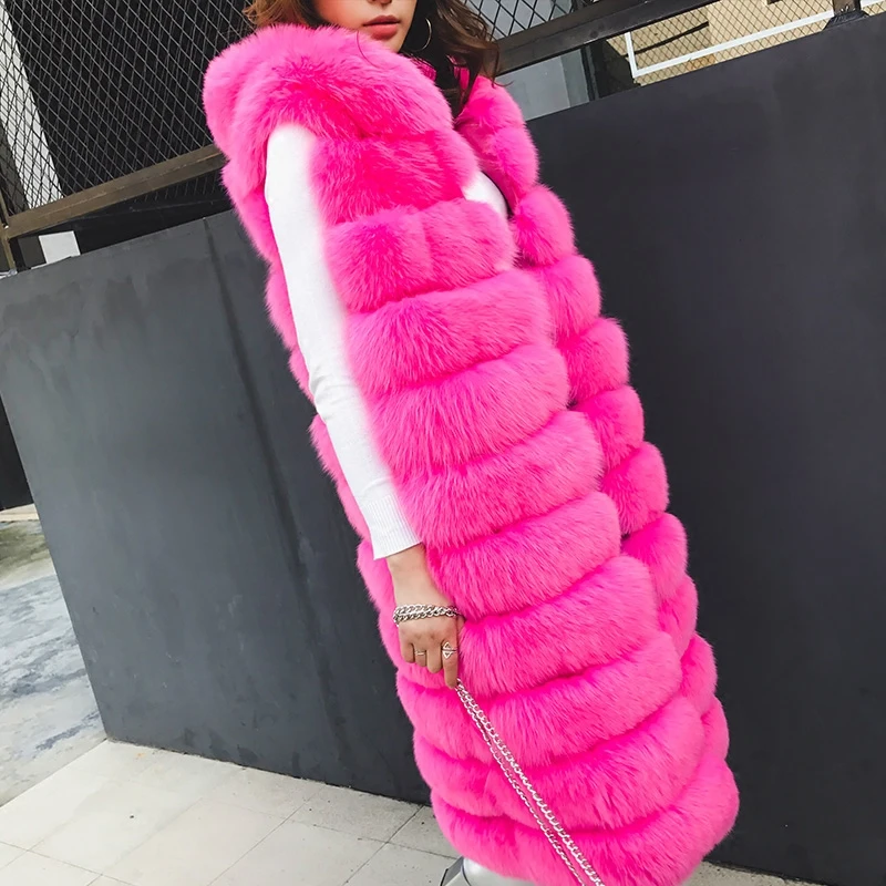 

lady natural fox fur vest genuine one body fox fur garment sleeveless