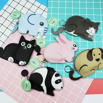 

Women Small Purse For Coin Cartoon Animals Coin Purse Simple Personality Zipper Mini Bag Card Package