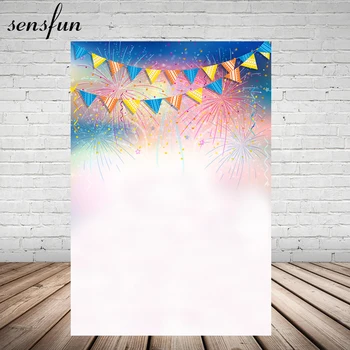 

Sensfun Colorful Bunting Firework Backdrop Girls Baby Shower Birthday Party Backgrounds For Photo Studio 5x7FT Vinyl