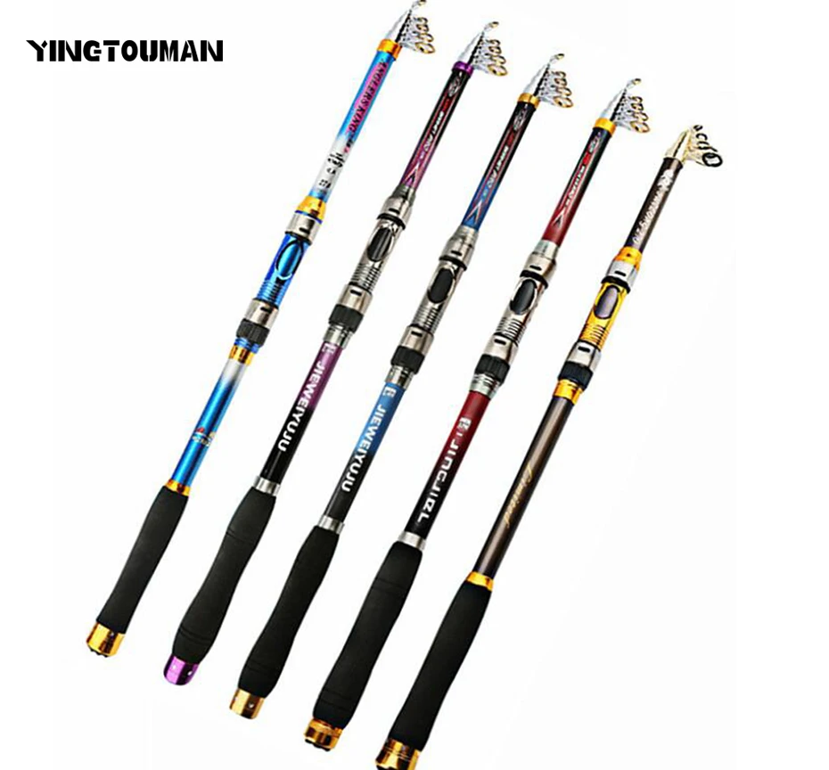 YINGTOUMAN 2Pcs/Lot Carbon Epoxy Resin 2.1 M 3.6 M Fishing Rod Colorful