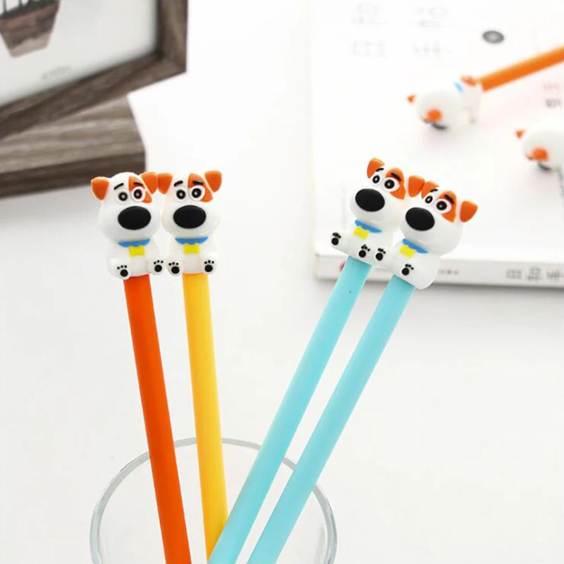 

Colored Cartoon Dog Shape Gel Pen DIY Office Stationery and School Supplies Smooth Writing Black and Blue Ink 0.5mm Pen 4PCS