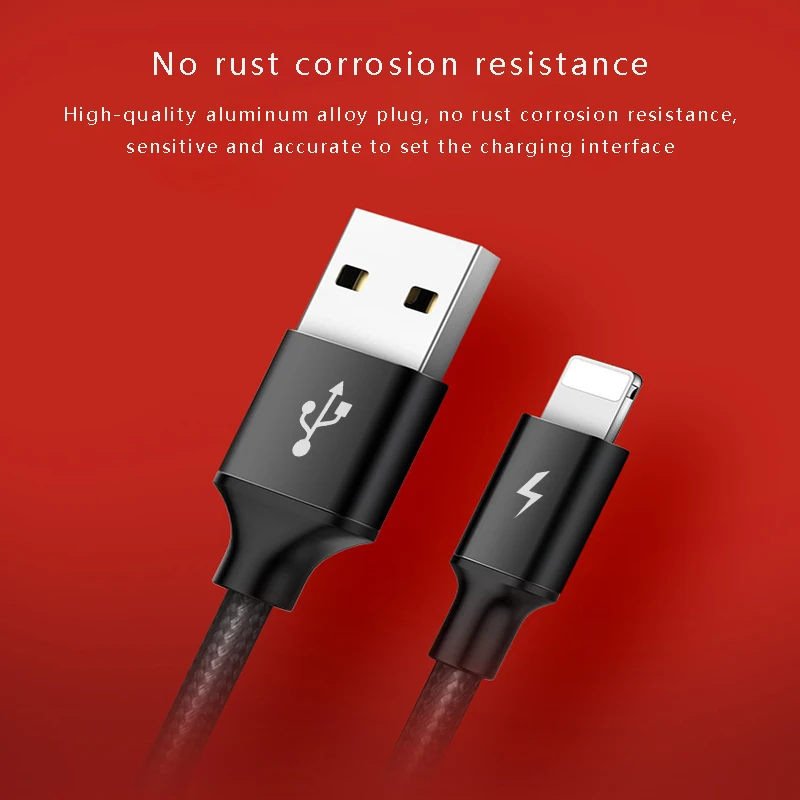 3 en 1 8Pin USB tipo C Micro USB Cable para iPhone 8X7 6 6 S Plus Samsung nokia USB rápido Cables de carga de Nylon cable Universal