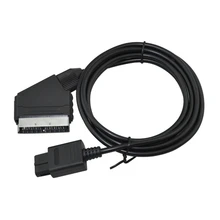 xunbeifang 100pcs a lot TV Video Game cable Scart Cable For Nintendo SNES for Gamecube and N64 Console Compatible with NTSC