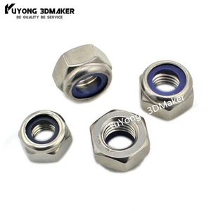 100 шт./партия, бесплатная доставка, SS304 нейлоновая вставка, гайка с шестигранным замком M3 M4 M5 для v комплекты колес - изображение