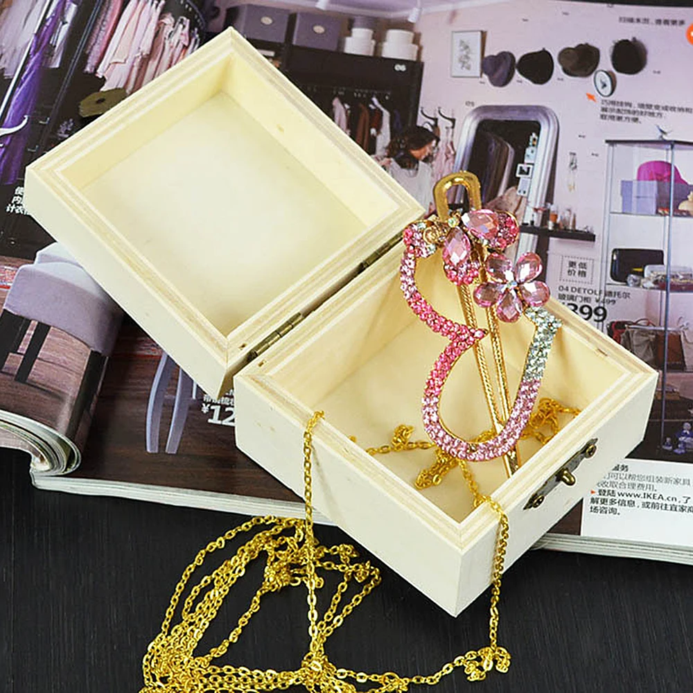 

1Pcs Multifunction Postcard Organizer Handmade Craft Home Storage Boxes Vintage Wooden Box Jewelry Case