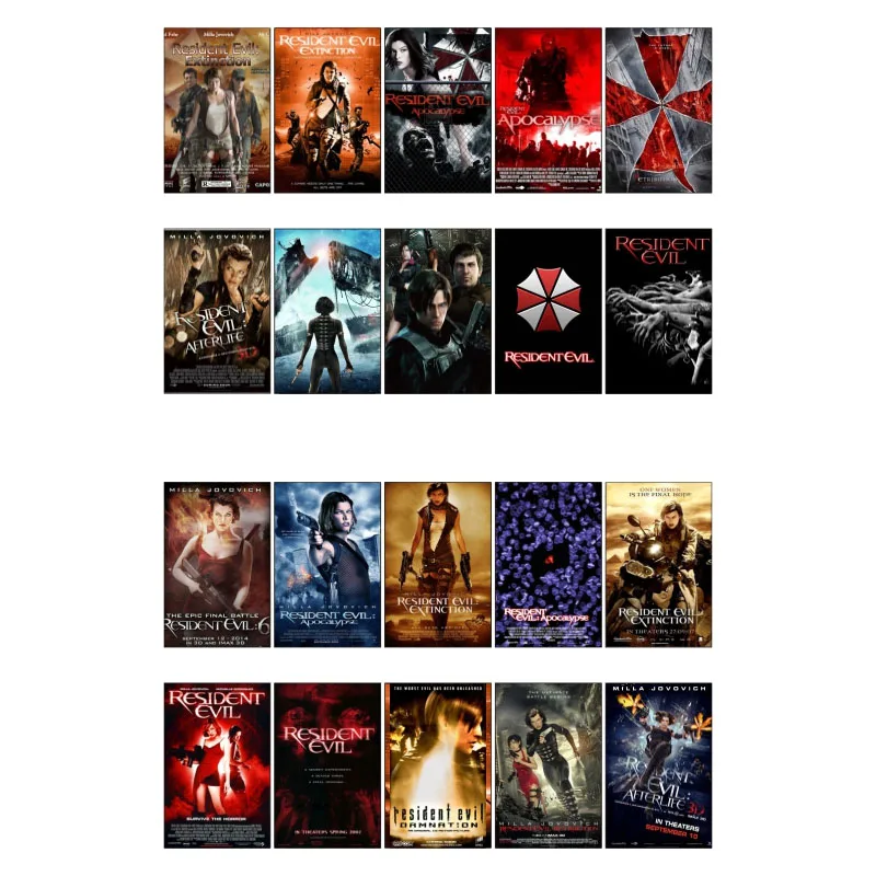 

1 PCS Resident Evil Movie Theme Poster DIY Waterproof Sticker Post It Decoration Scrapbooking Bullet Journal Stickers Bomb
