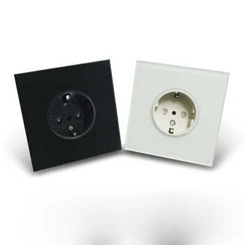 

86 Style European Standard Socket Toughened Glass Panel AC 110~250V 16A
