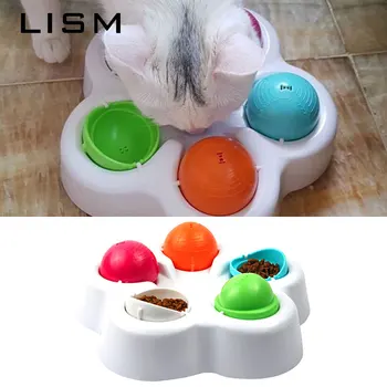 

Funny Pet Cat Toys Crazy Ball Food Dispenser Disk Interactive Amusement Plate Pet Cat IQ Training Toy 360 Rotating Puzzle Plate