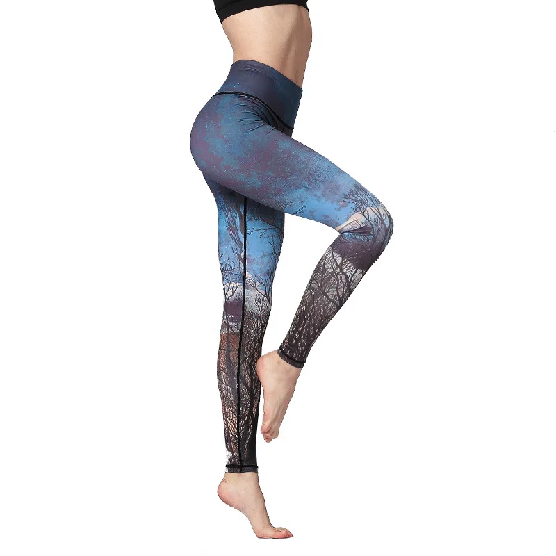 

high quality Female fashion booty hip printed exercise fitness leggings women slim skinny high waist yoga pants yoga leggins