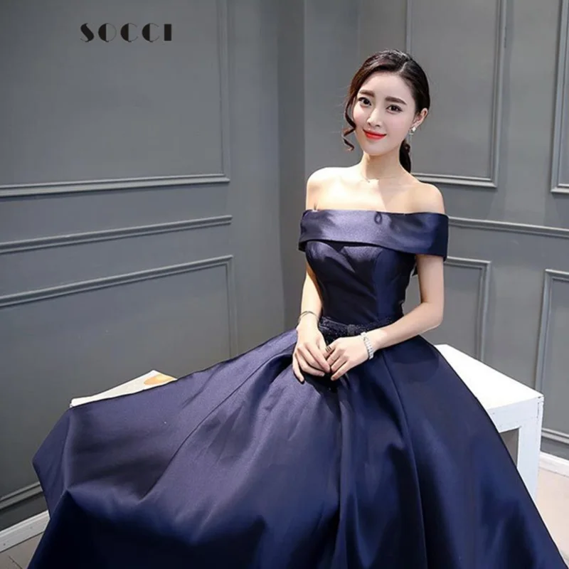 navy taffeta dress