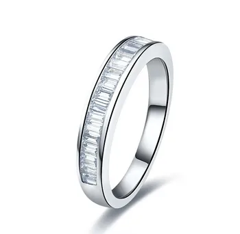 

Vintage Solid White Gold AU750 Band Ring Synthetic Diamonds Ring Best Party Invitation Gift For Girl Nice Gift For Niece
