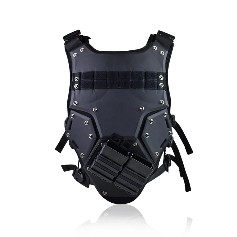 

ActionUnion Airsoft Molle Tactical Vests Military Costume+2pcs 5.56 Fast mag Pouch Plates Chest Protector Paintball CS Field