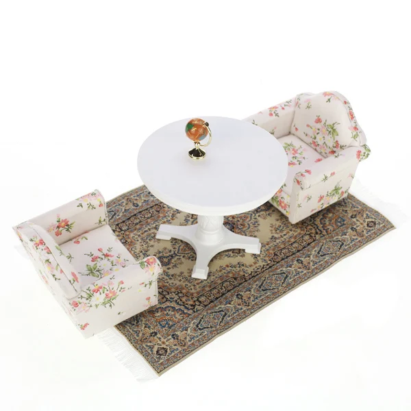 Well designed  1:12 Silk Thread Carpet Craft Miniature dollhouse floor Fashion Dolls Woven Carpet for  Dollhouse decoration
