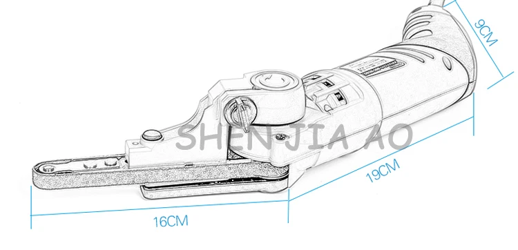 Ручной тип 6 передач Плавная скорость ремень шлифовальный станок BSD-120SC маленький портативный металл наждачная бумага полировальная машина 220 В 1 шт