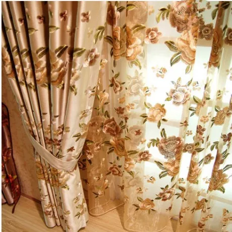 Купить Тюль Золотой Вышивкой