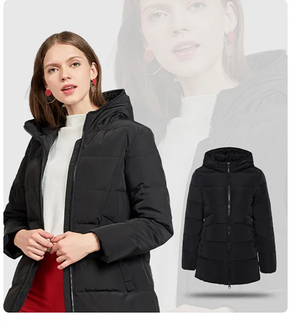 Down Jacket Women's Winter Parkas Long Down Coat 2018 Ladies Grey Duck Down Jacket Solid Hooded Coats Plus Size LZ961 (9)