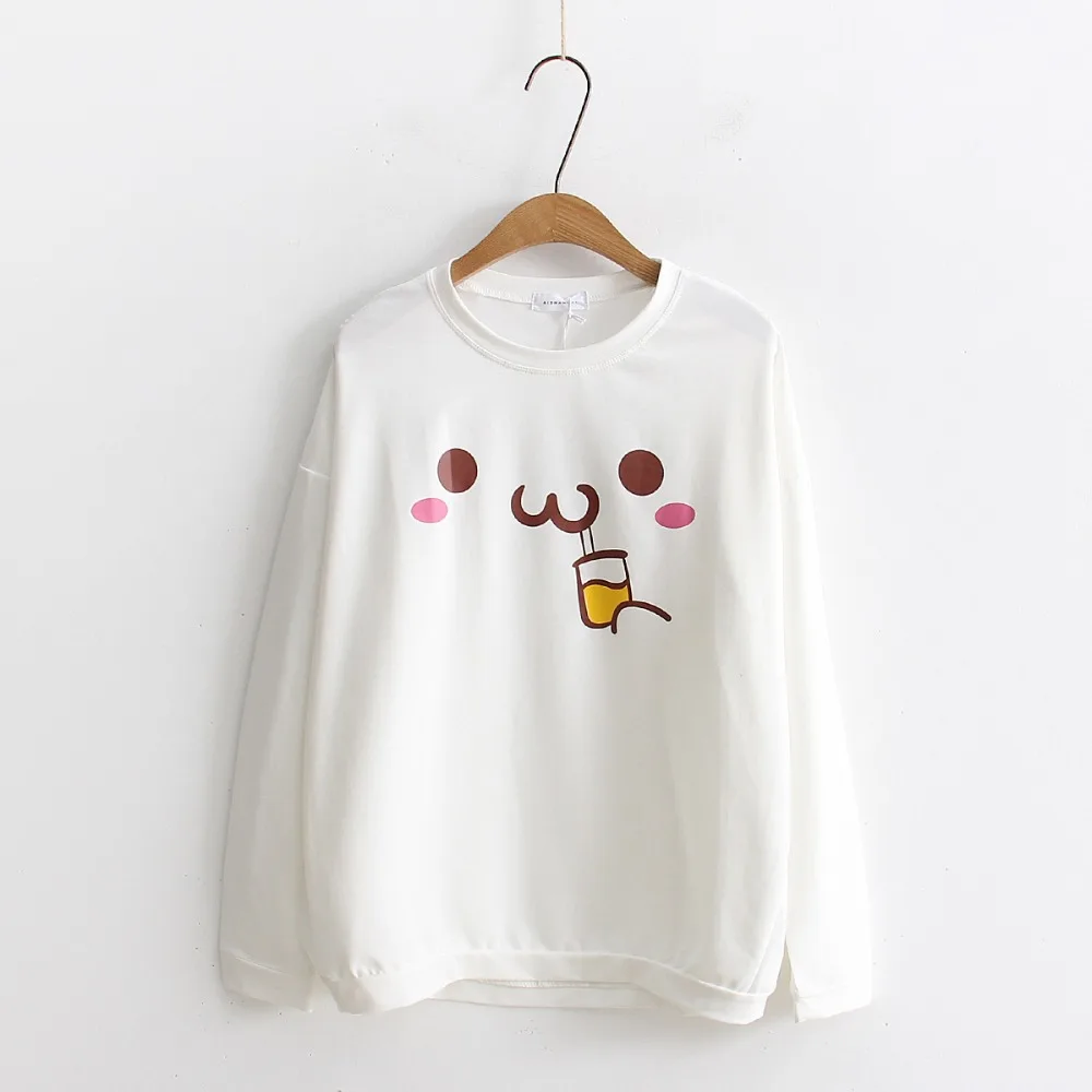 2018 Mori Girl Cotton White T Shirts Women Japanese Kawaii Cartoon