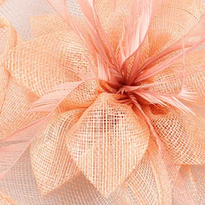 21 цвет sinamay восхитительные шляпы вечерние шляпы элегантные женские Вуалетка для волос с перьями свадебные аксессуары для волос FS98 - Цвет: champagen
