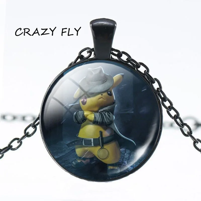 Магазин Crazy Fly новые модные ювелирные изделия черное ожерелье Покемон детектива