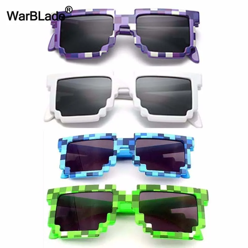 10 teile/los Kinder Sonnenbrille Kleiner Größe Cos Spielen Action Spiel Spielzeug Minecraft Sonnenbrille Mosaik Jungen Mädchen Kinder Pixel Eyewares