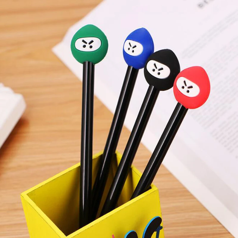 

1pc Creative Korea Stationery Ninja Gel Pen Cute Silicone Expression Pen Cartoon Office School Supplies Black Ink Signature Pen
