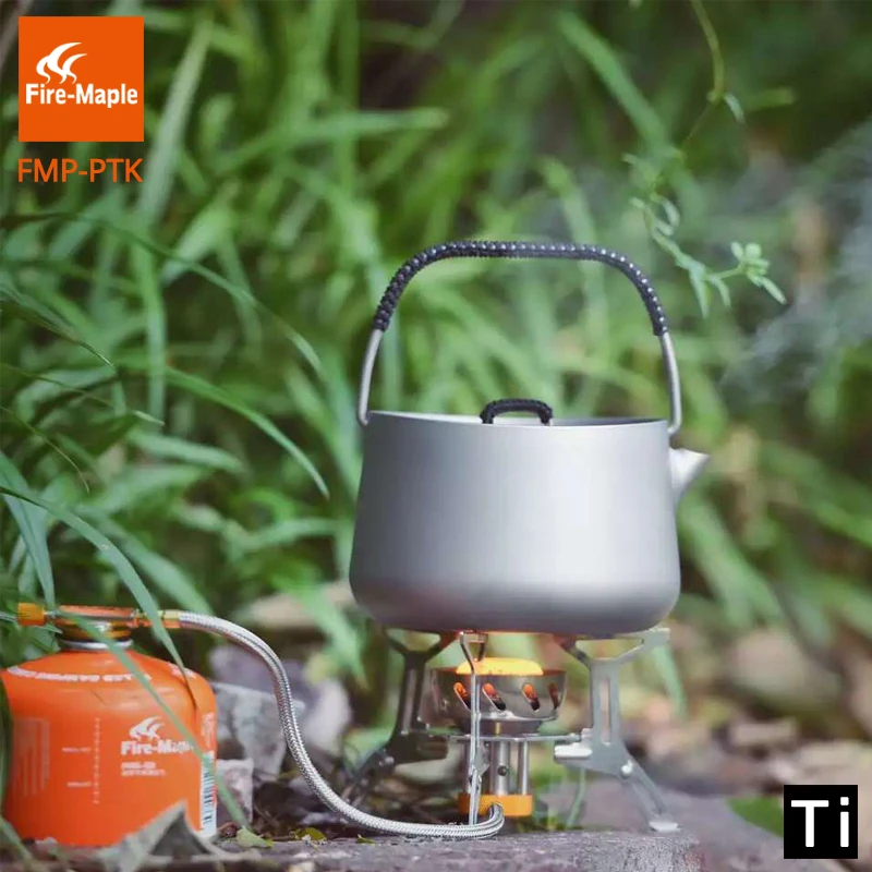 Fuego de arce aburrido de titanio tetera Picnic 1L café té ultraligero de la ceremonia del té Camping al aire libre hervidor de agua