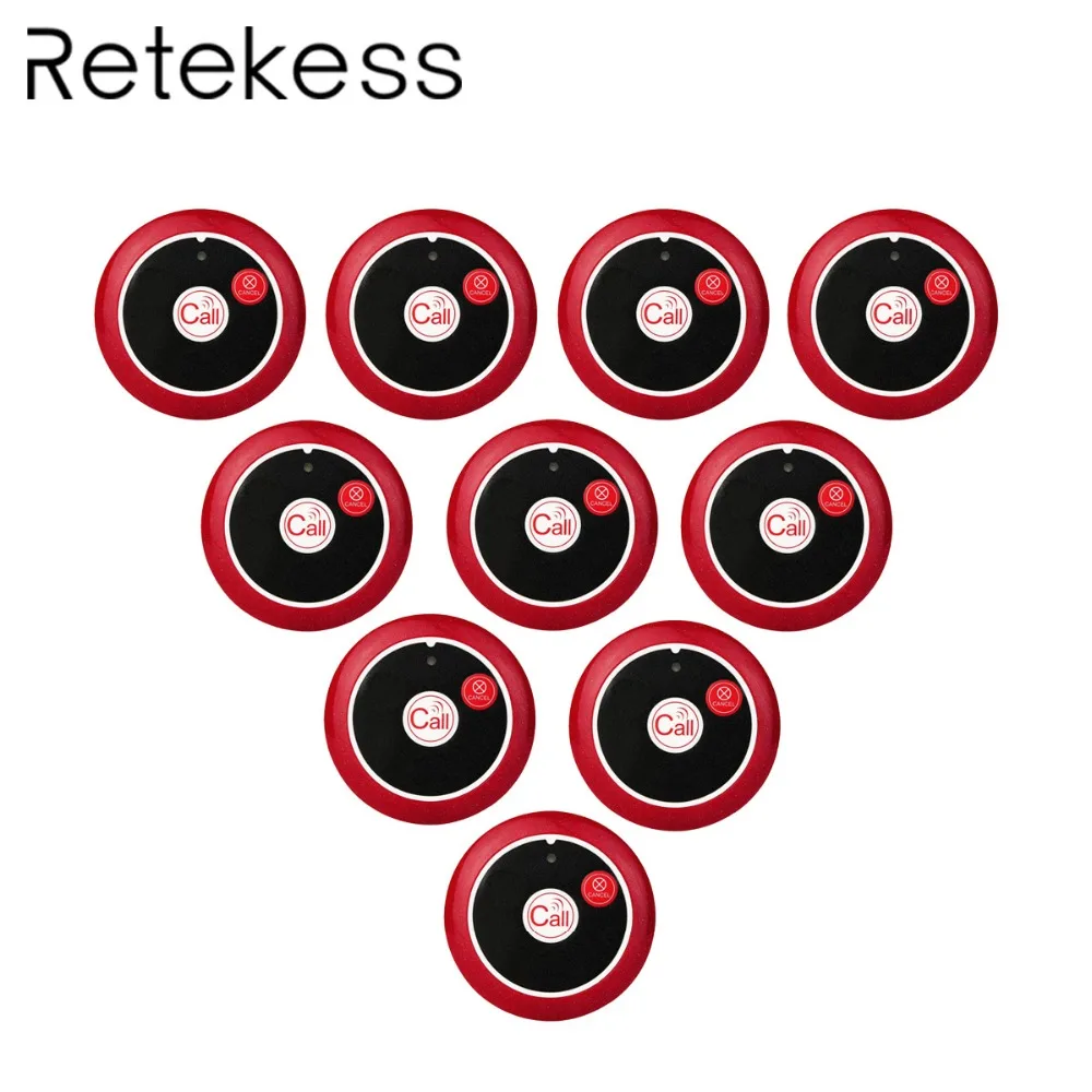 

10PCS RETEKESS TD008 Wireless Restaurant Call Button two-key customer Service button Transmitter For restaurant Calling System