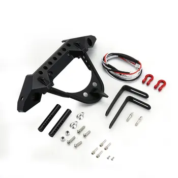 

1/10 Vehicle Mould Fittings Stainless Steel Anti-collision Sharp Corners Bumpers With LED Light For TRX-4 SXC10 D90 D90046