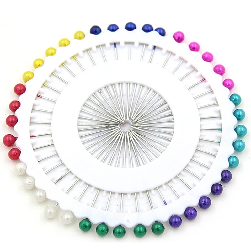 

480 Pcs Round Pearl Head Dressmaking Pins Weddings Corsage Florists Sewing Pin with box accessories tools
