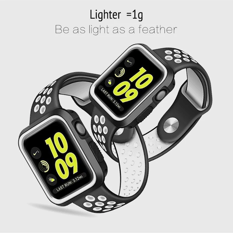 Модный Двухцветный Мягкий силиконовый чехол Бампер для Apple Watch iWatch Series1 2 3 4 крышка
